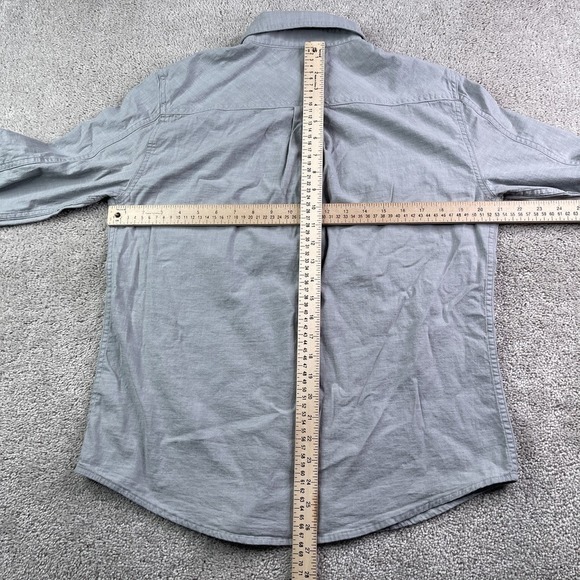 Criquet Shirt Mens Medium Grey Cotton Tencel Stretch Button Up Pockets - Picture 8 of 12